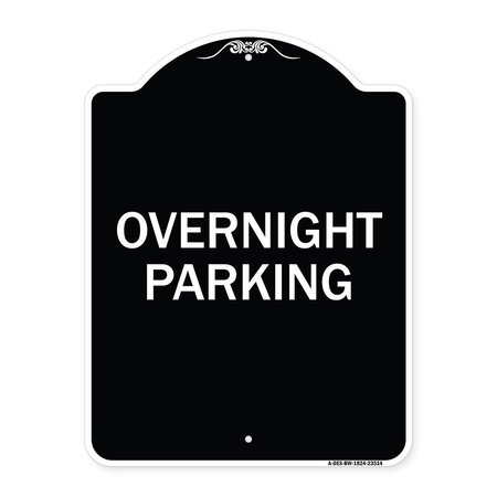SIGNMISSION Overnight Parking Heavy-Gauge Aluminum Architectural Sign, 24" x 18", BW-1824-23514 A-DES-BW-1824-23514